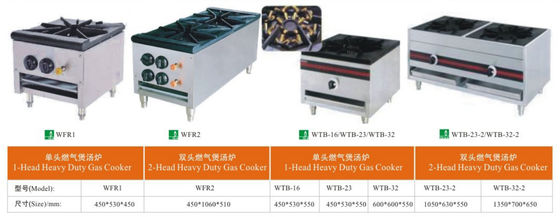 Freestanding Commercial Catering Equipment Heavy Duty Gas Cooker 304SS