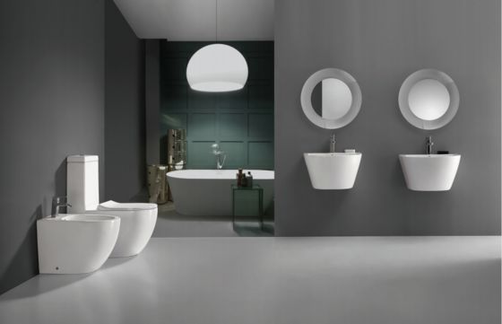 comprar Sanitarios de baño de una pieza WC blanco, juego de inodoro con asiento, inodoro con descarga por gravedad online manufacture