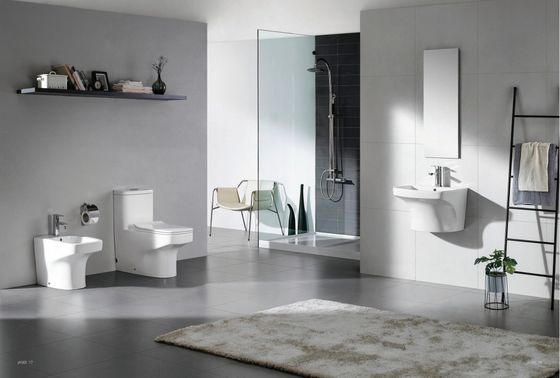 comprar Sanitarios de baño de montaje en suelo, inodoro europeo de cerámica blanca esmaltada online manufacture