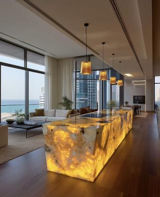 buy Elegant Modern Design Reception Desk Luxurious Stone-Finished Hotel Lobby Front Desk for Gym & School Application online manufacture