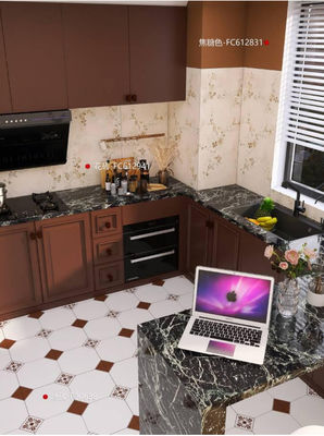 Flowers Ceramic Matt Finish Wall Tiles Waterproof Non-slip Porcelain Tile for Bathroom Kitchen Wall and Floor Decoration