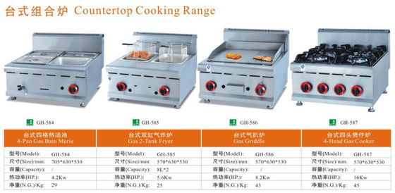 Gas Electric Commercial Catering Equipment Countertop Cooking Range ODM