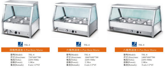 4/6/8 Pan Countertop Commercial Electric Bain Marie Warmer Kitchen 240V