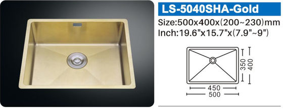 18 gauge Handgemaakte roestvrij staal onder de berg Keuken wasbak Single Basin Bowl