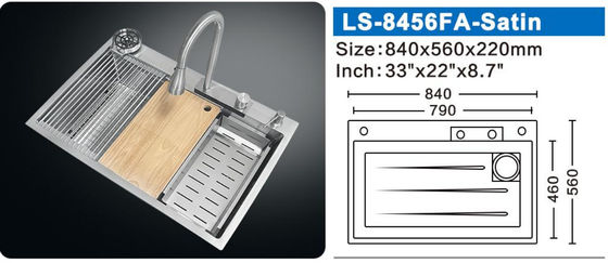 Regenwaterval Roestvrij staal keuken wasbak 304SS Undermount Single Bowl