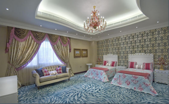 Ses geçirmez otel koridoru halı yün alev geriletici 10mm kalınlıkta yığın OEM