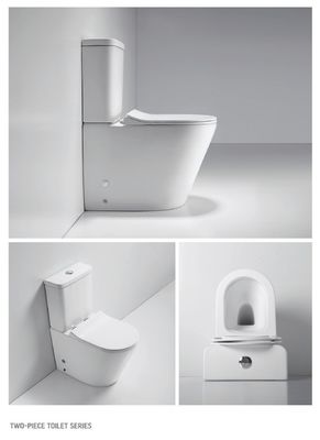 Two Piece Ceramic WC Toilet Bowl Pan Floor Mounted Sanitary Commode
