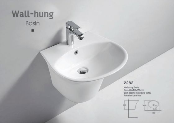 Ceramic Bathroom Sanitary Ware Wall Hung Semi Ped Basin Sink For Hand Washing