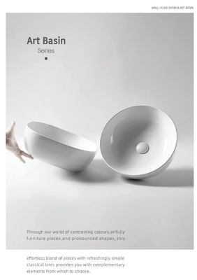 Glossy Wall Mount Bath Sink Ceramic For Cabinet Lavatory Single Hole 12L
