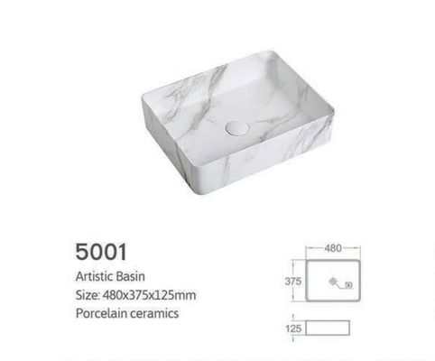 Marble Look Textured Bathroom Sanitary Ware Art Ceramic Engineered Wash Basin