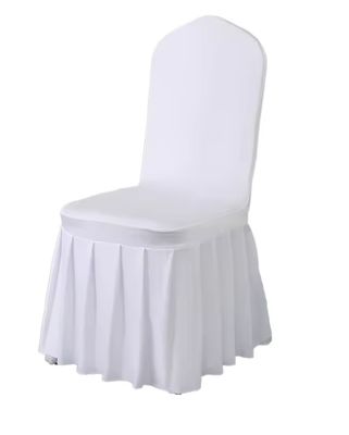 Polyester Wedding Pleated Skirt Chair Ruched Red White Banquet Hall Dining