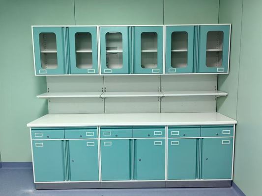 Steel-Made Anti-Corrosion Hospital Treatment Room Furniture Includes Treatment Cabinets and Tables